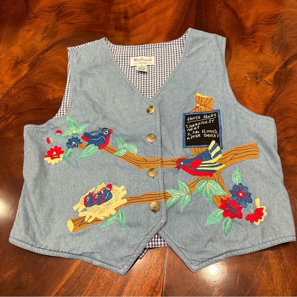 Westbound Jackets & Blazers - Westbound Embroidered Vest size M
